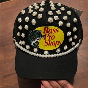 Bass Pro Shops Black and White Studded Hat